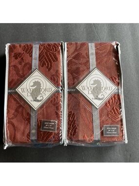 Waterford Linens King Pillow Shams Pair 20” x 36” Ashbourne Paprika New